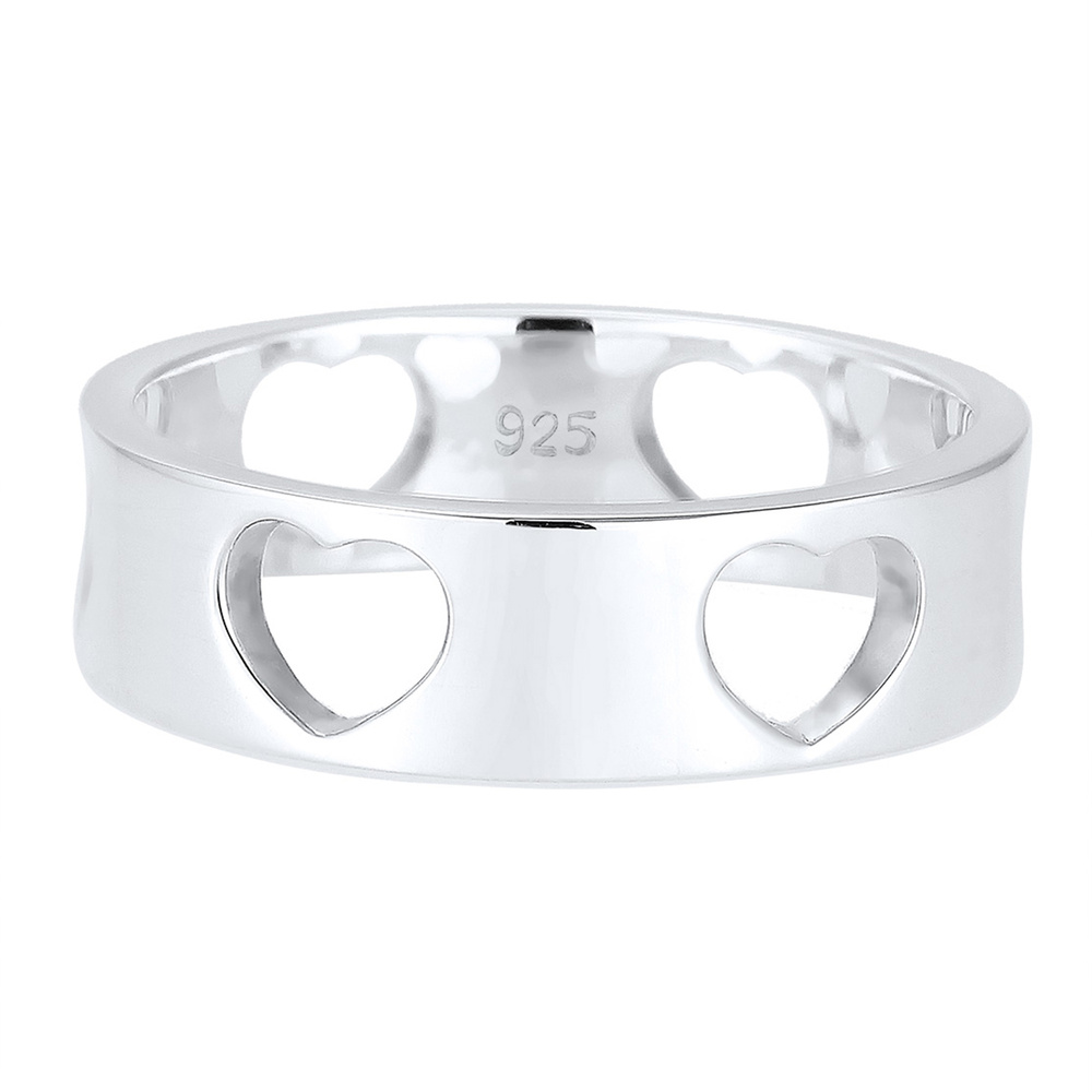 Elli Elli Bague Herz Liebe Cut Out Bandring 925 Silber Loreena Bague