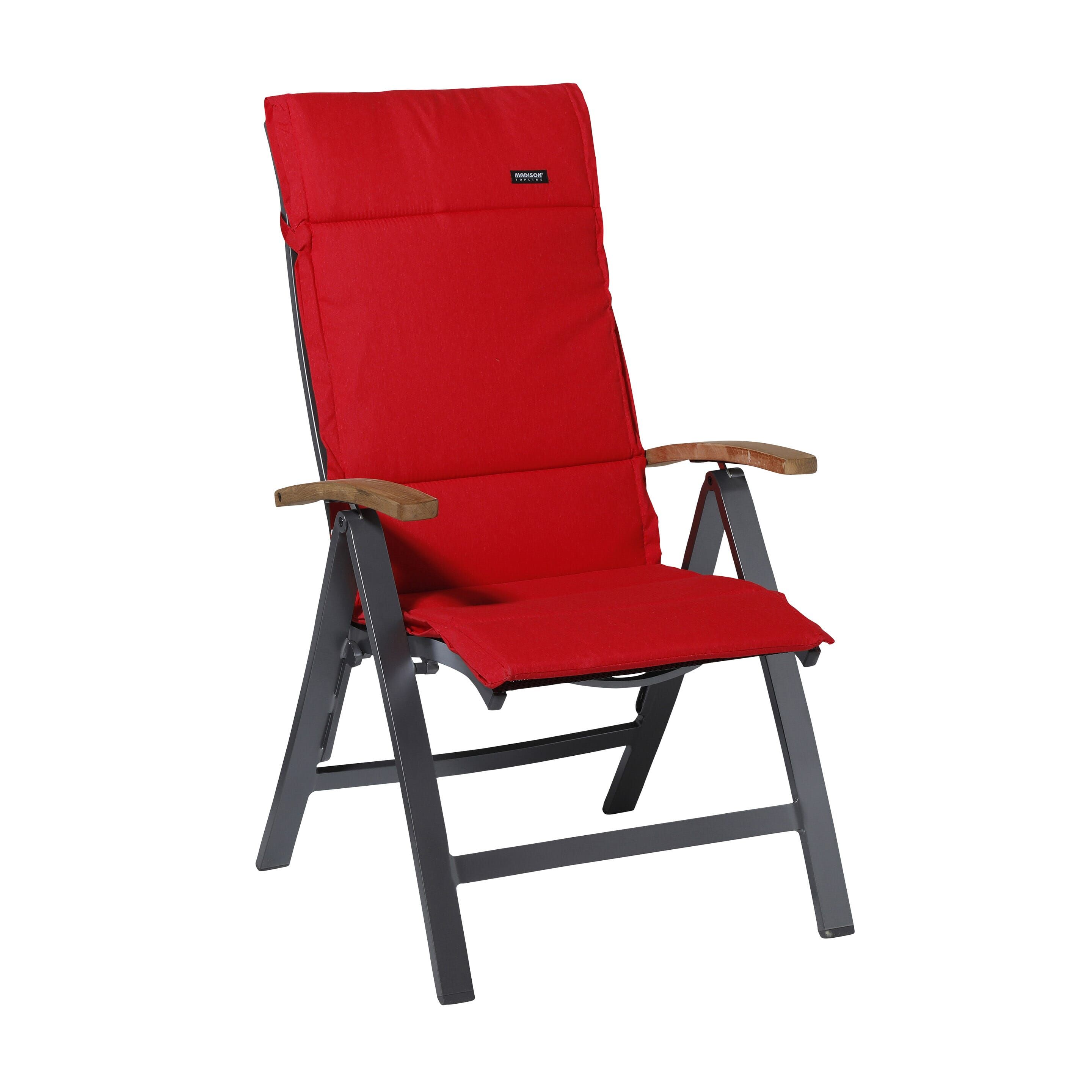 Madison Panama Red 125 x 50 Gartenkissen Faserkissen mit hoher Rückenlehne