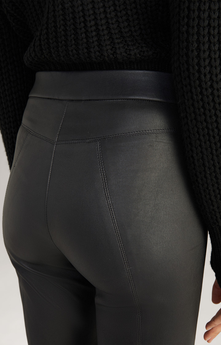 Leder-Jeggings in Schwarz