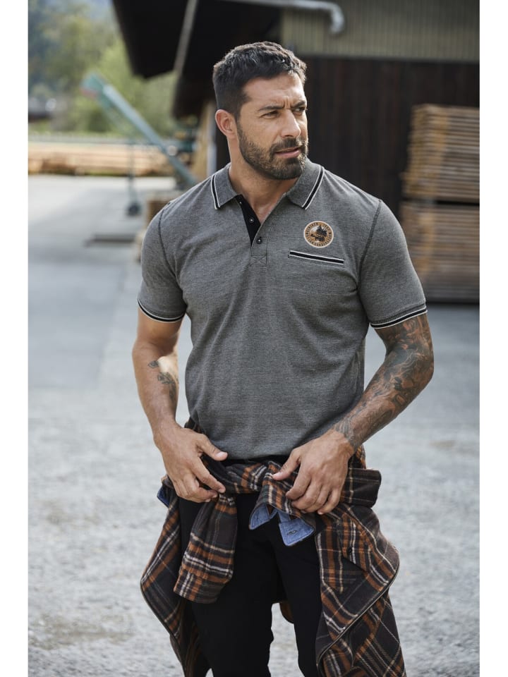 Jan Vanderstorm Poloshirt RIGHER in schwarz melange günstig kaufen