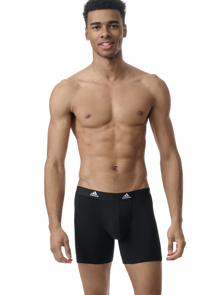 adidas Trunk Boxer Brief mit längerem Bein - Active Flex Cotton in Schwarz günstig kaufen