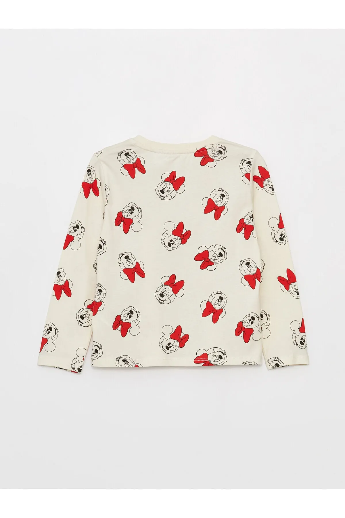 LC Waikiki  Langärmliges Mädchen-T-Shirt mit Rundhalsausschnitt und Minnie Mouse-Aufdruck