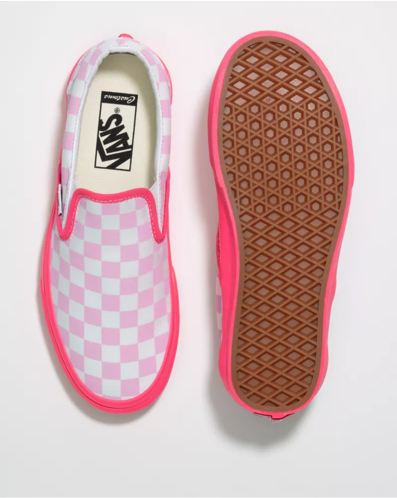 Customs Neon Pink Checkerboard Slip-On