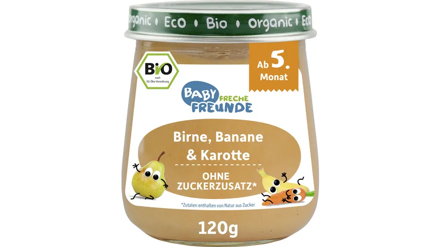 Freche Freunde Bio Gläschen Birne, Banane & Karotte 120 g