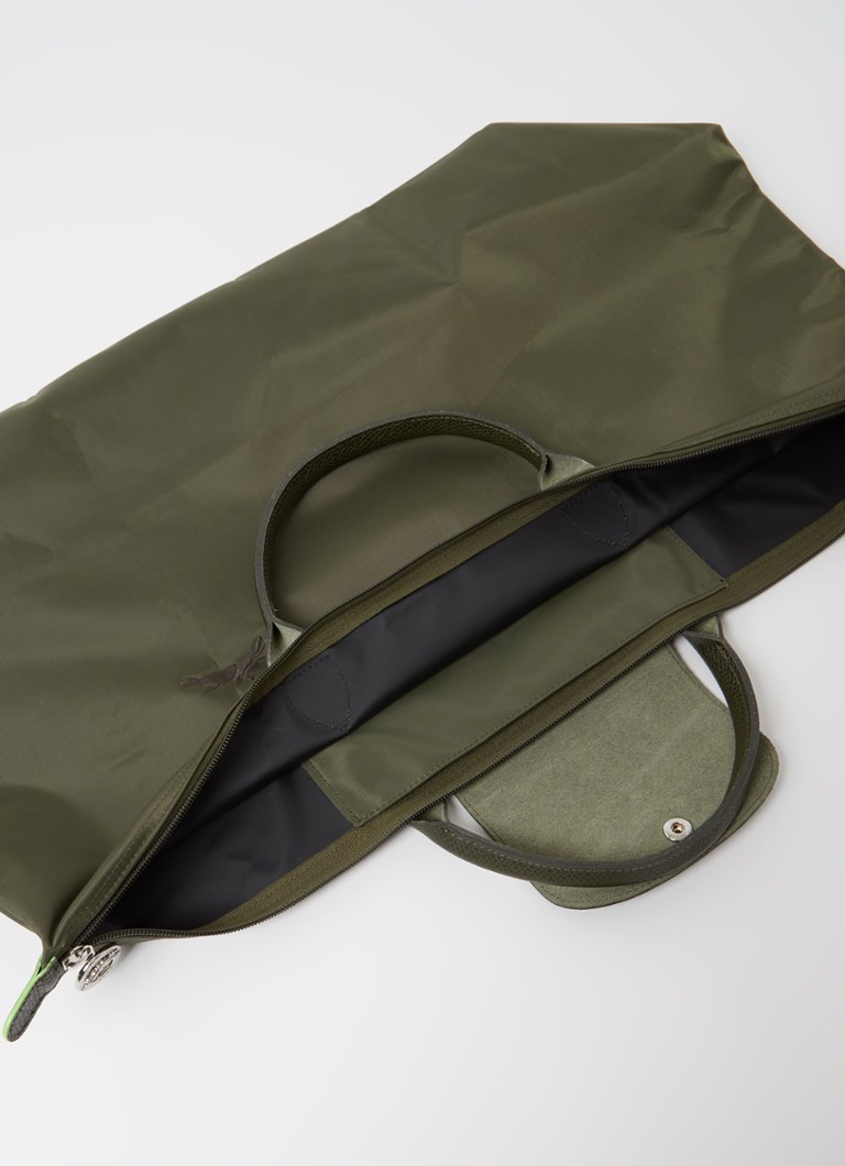 Longchamp Le Pliage L nedēļas nogales soma ar ādas detaļām