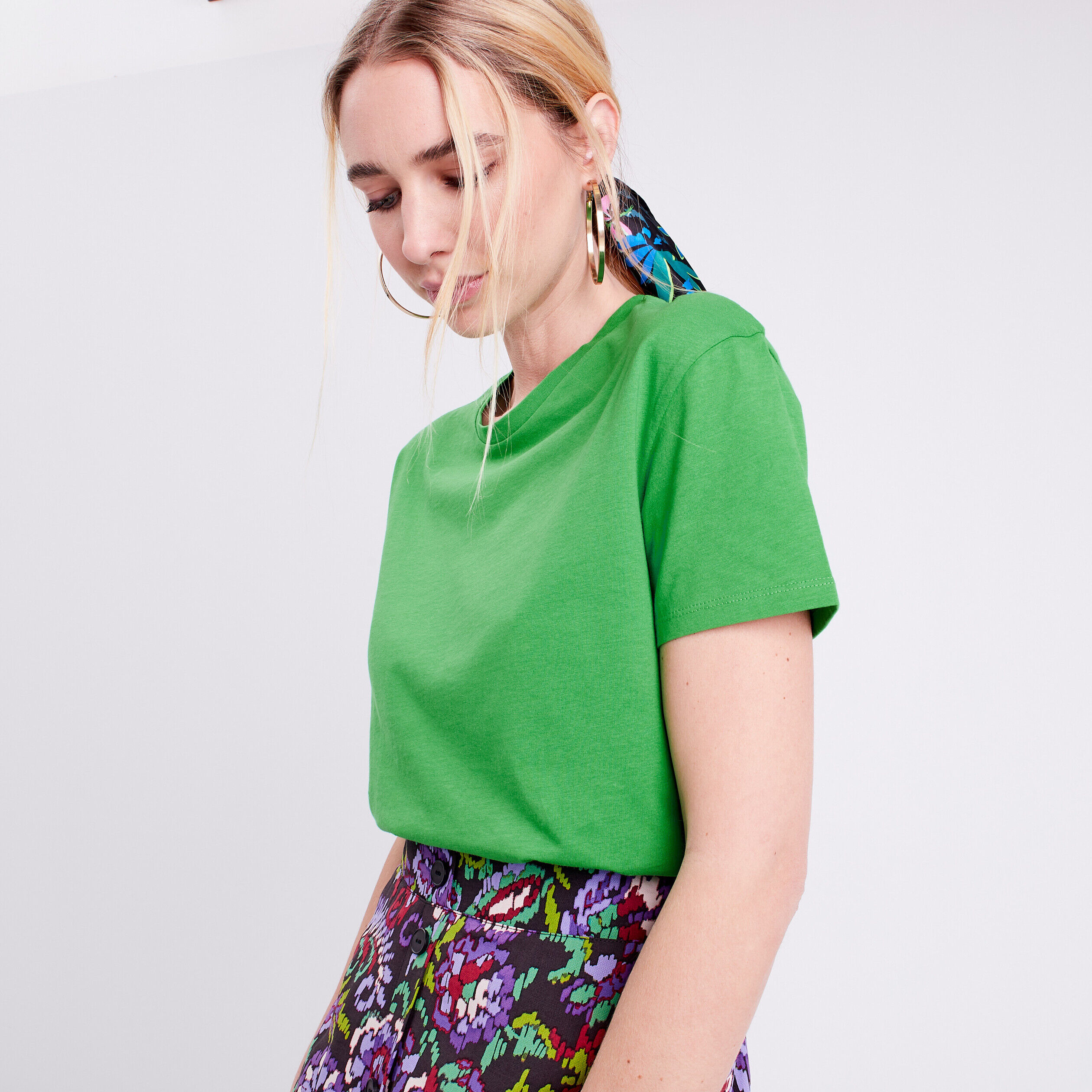T-shirt manches courtes vert femme | Cache Cache