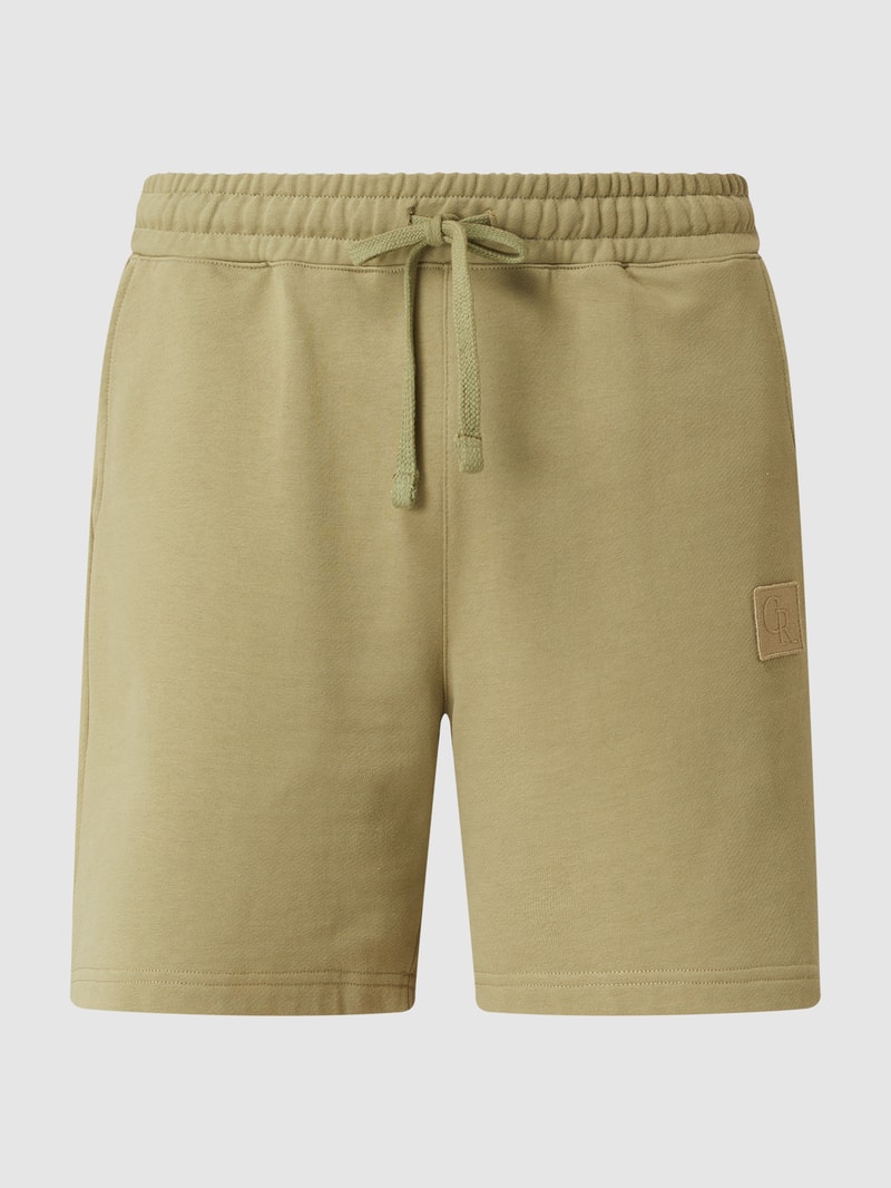 Sweatshorts aus Bio-Baumwolle in olivgrün