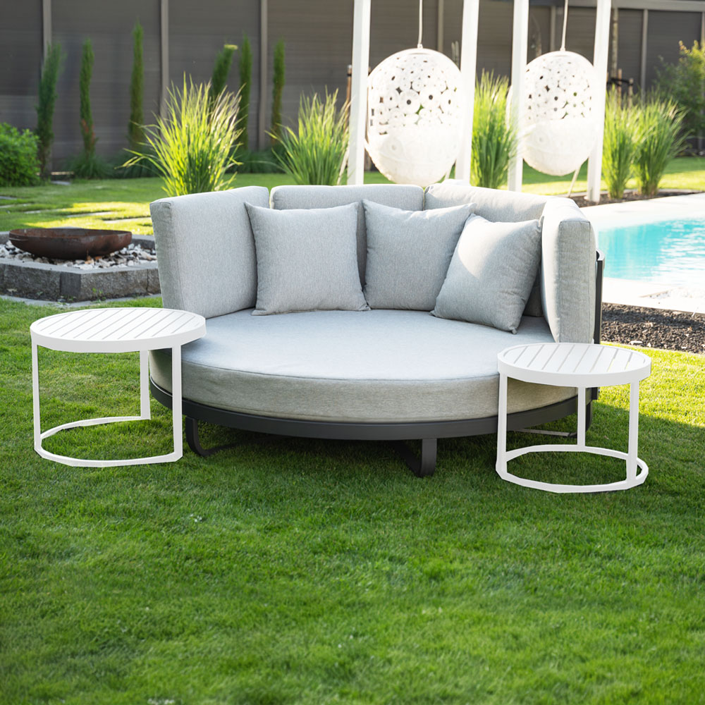 Home Deluxe HOME DELUXE Daybed Outdoor FLORIDA inkl. Beistelltische - Grau