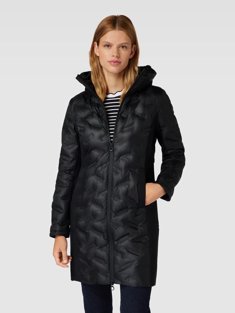 Hybridjacke mit Prägungen in schwarz
