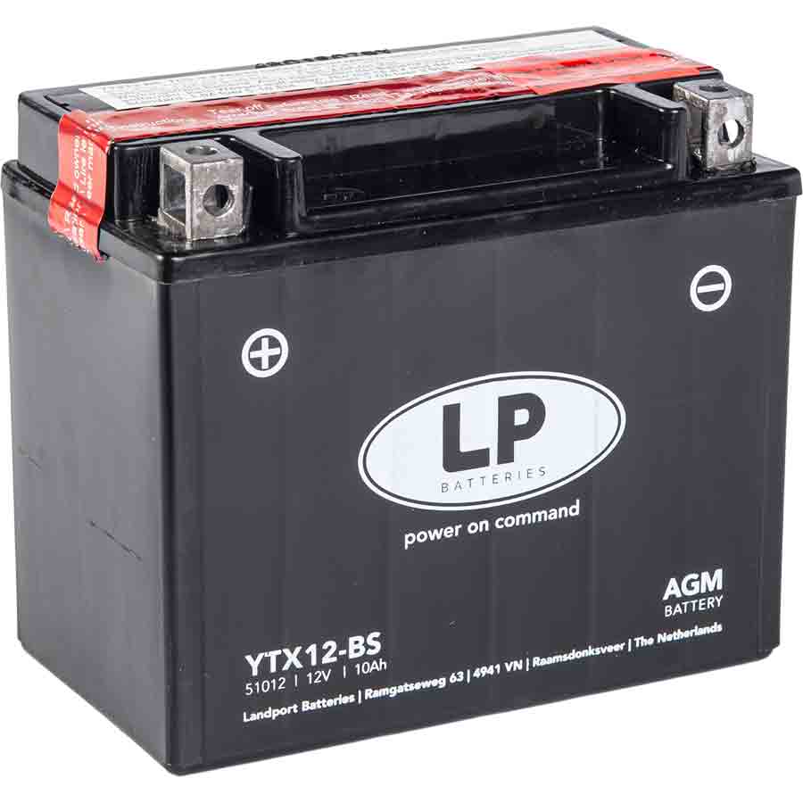 Landport YTX12-BS AGM Motorrad Batterie, 12 V 10 AH - ATU