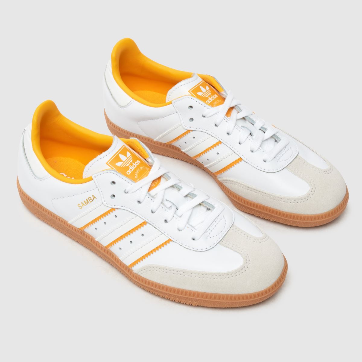 adidas fehér és sárga samba og ifjúsági edzőcipők