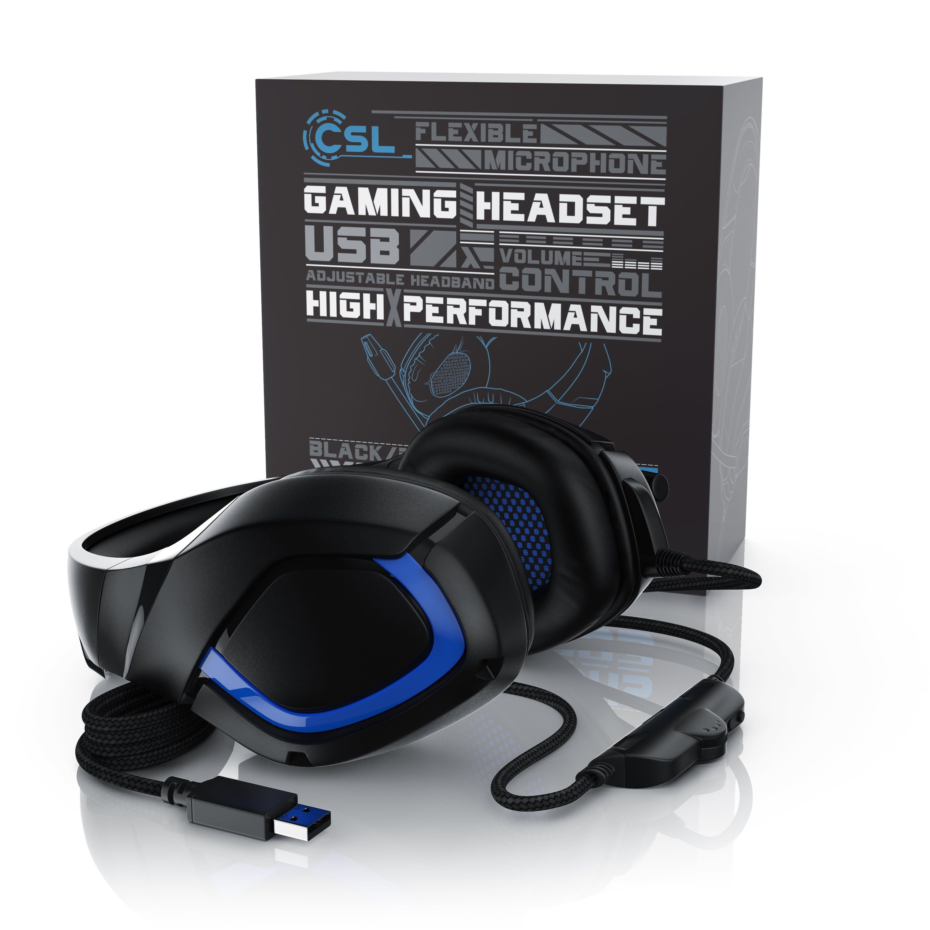 CSL Gaming-Headset (USB Kopfhörer 