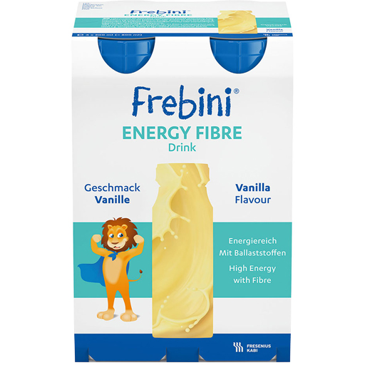 FREBINI Energy Fibre Drink Vanille Trinkflasche  4X200 ml  Flüssigkeit
