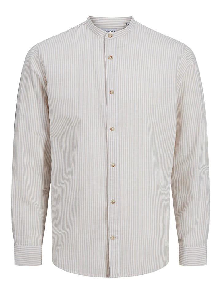 Jack & Jones Hemd - Regular fit - in Weiß/ Beige günstig kaufen