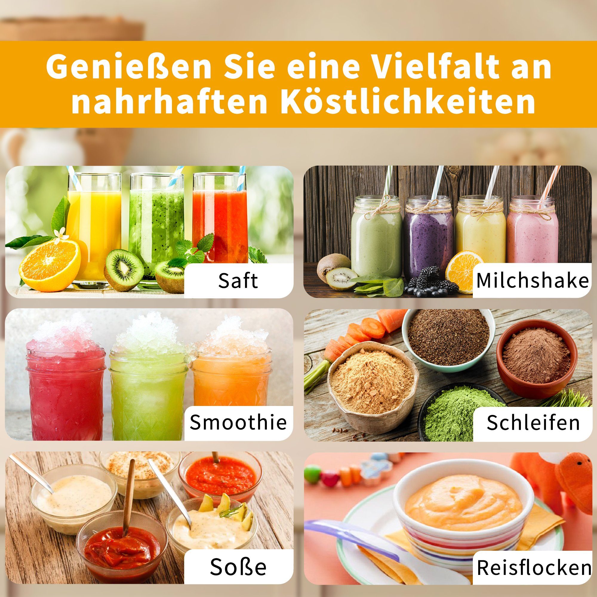 Tisoutec Standmixer Standmixer,VitaBoost Mixer,Edelstahl Silber Glas Smoothie Mixer Maker, 500,00 W Ice Crush Funktion,Milchshaker Blender 1,5 L,Eiscrusher