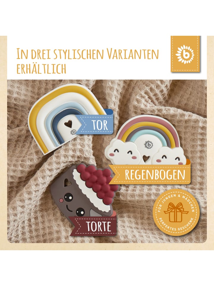 Bieco Spielwaren Beißring Silikon Regenbogen - ab Geburt in Mehrfarbig günstig kaufen onesize
