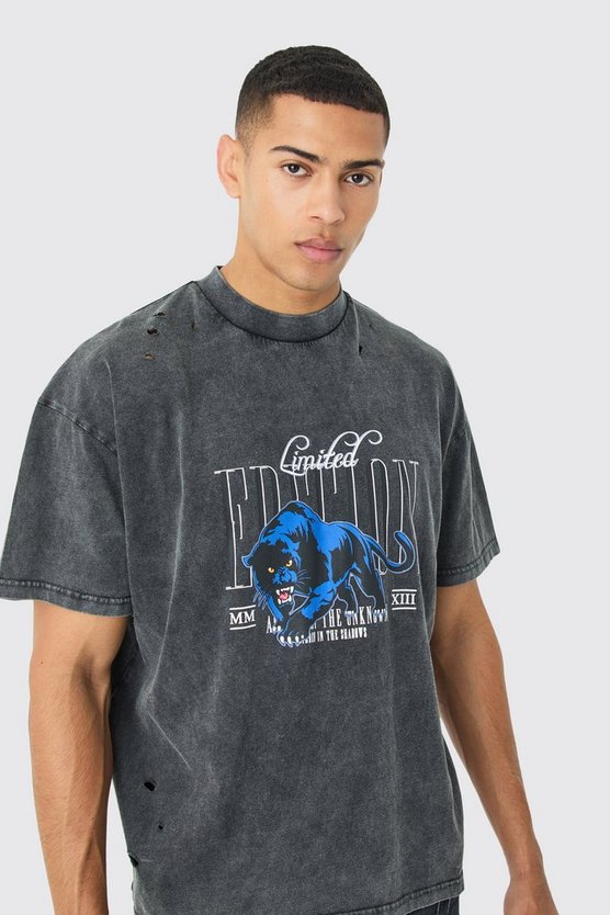 Oversize T-Shirt mit Limited Edition Panther Print