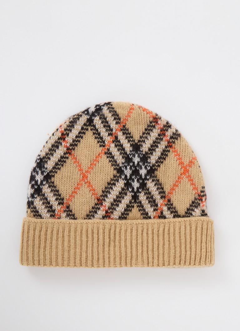 Burberry Hat in cashmere blend with check pattern