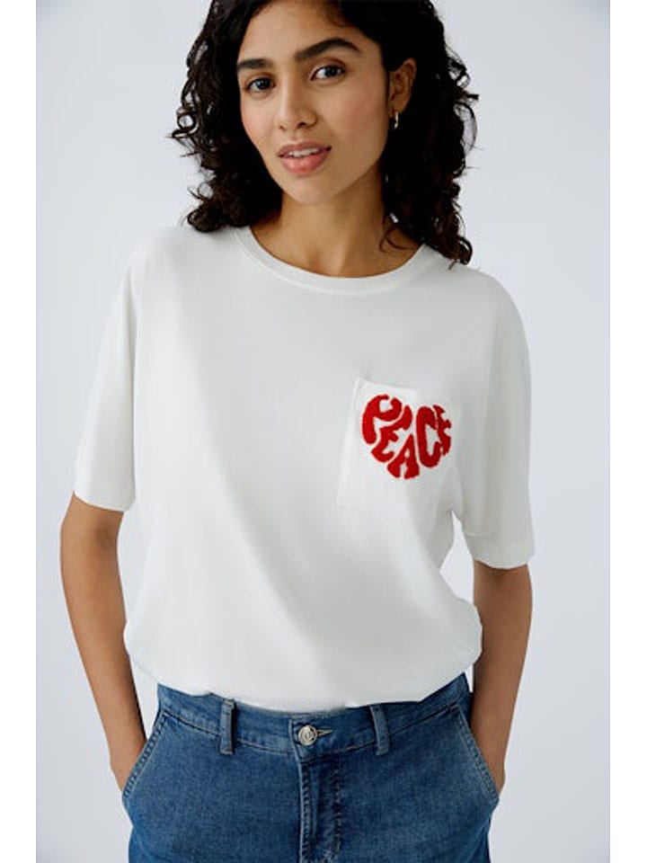 Oui Shirt in Weiß günstig kaufen