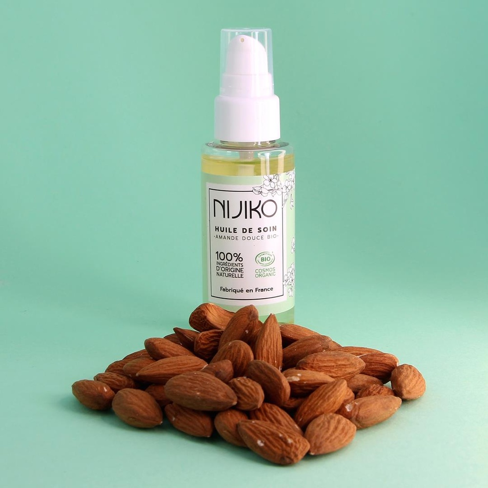 nijiko Huile de Soin Bio Multi-usages à l'Amande Douce Huile nourrissante