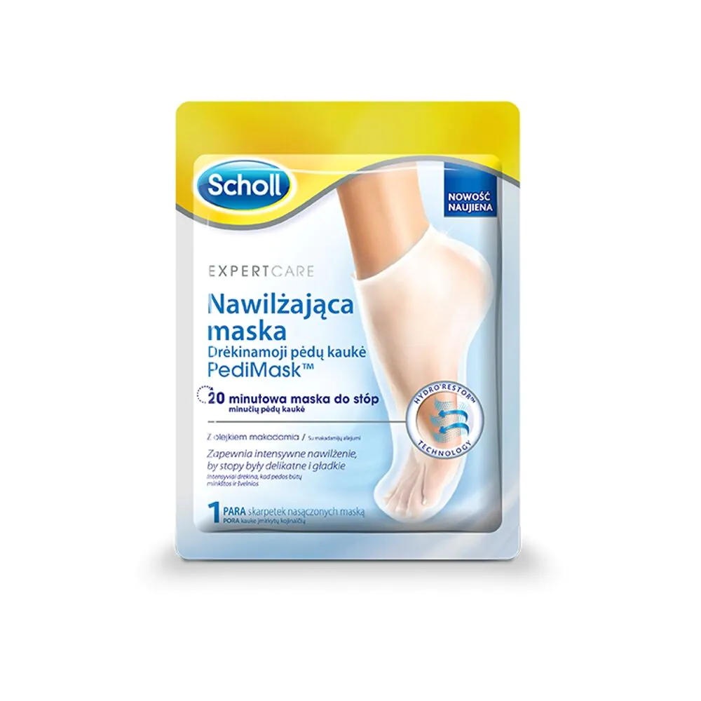 Scholl Expert Care PediMask, хидратантна маска за стопала са уљем макадамије, 1 пар