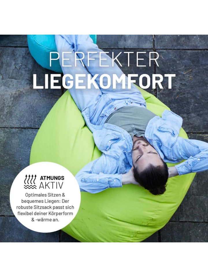 Lumaland LUMALAND Sitzsack Drops (300 L) - In- & outdoor - Silbergrau günstig kaufen onesize