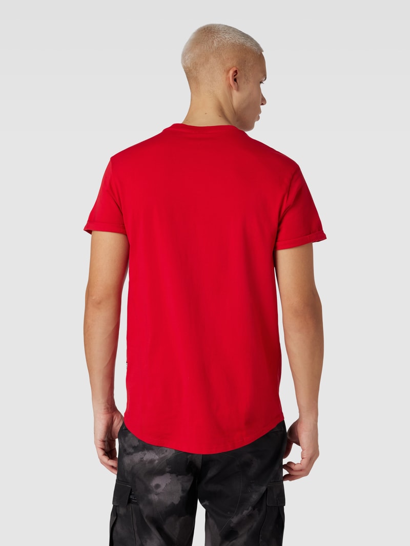 T-Shirt mit Label-Print in rot
