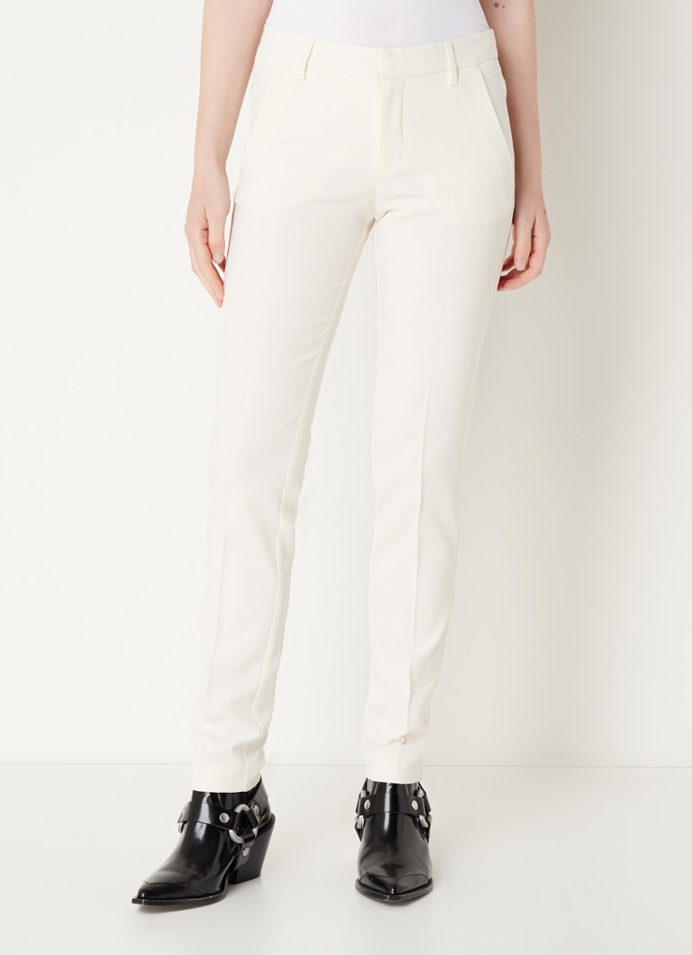Pantaloni Zadig&Voltaire de culoare prună, cu croială mulată, talie înaltă, buzunare laterale și pliuri.