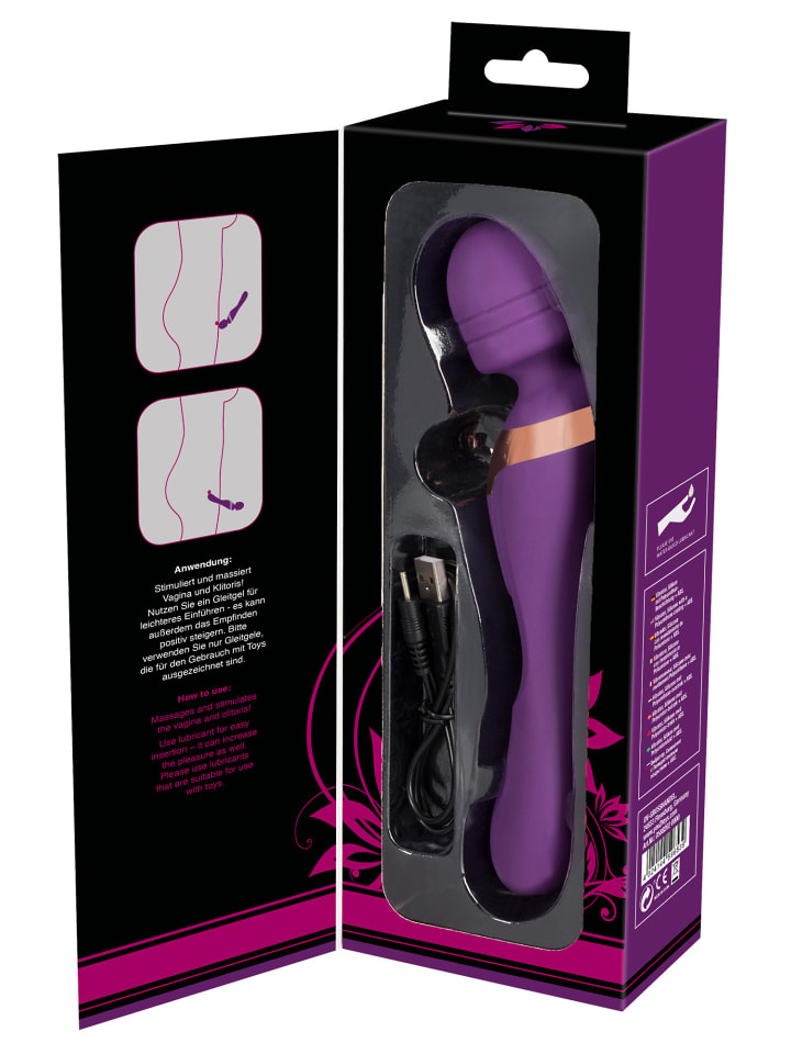 Javida Massagestab Double Massager in lila günstig kaufen 21,5 cm