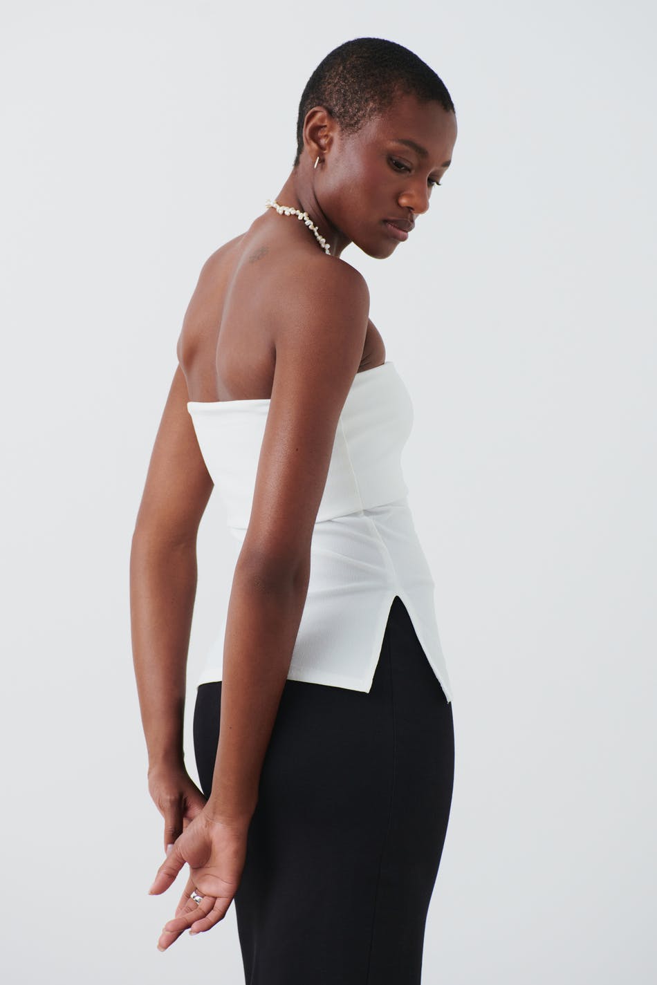 Folded down tube top
