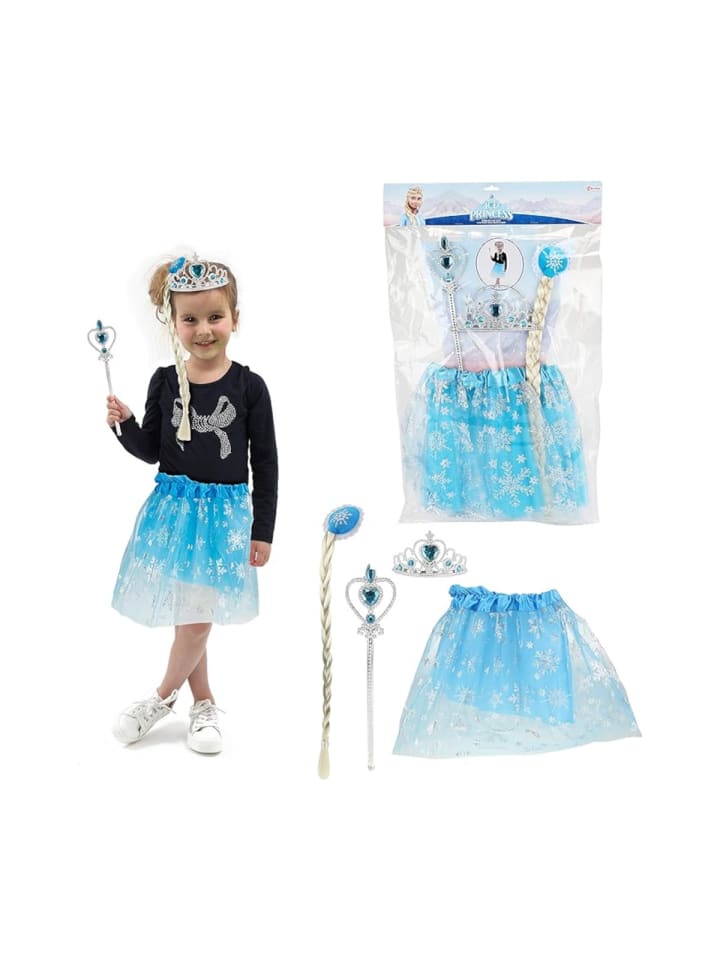 Toi-Toys Eisprinzessin Verkleidungsset (Tutu, Tiara, Zopf, Stab) in blau günstig kaufen onesize