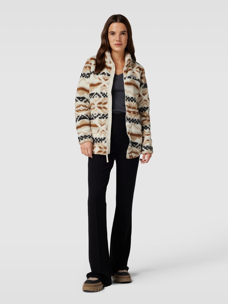 Sweatjacke mit Teddyfall Modell 'West Bend Full Zip' in beige