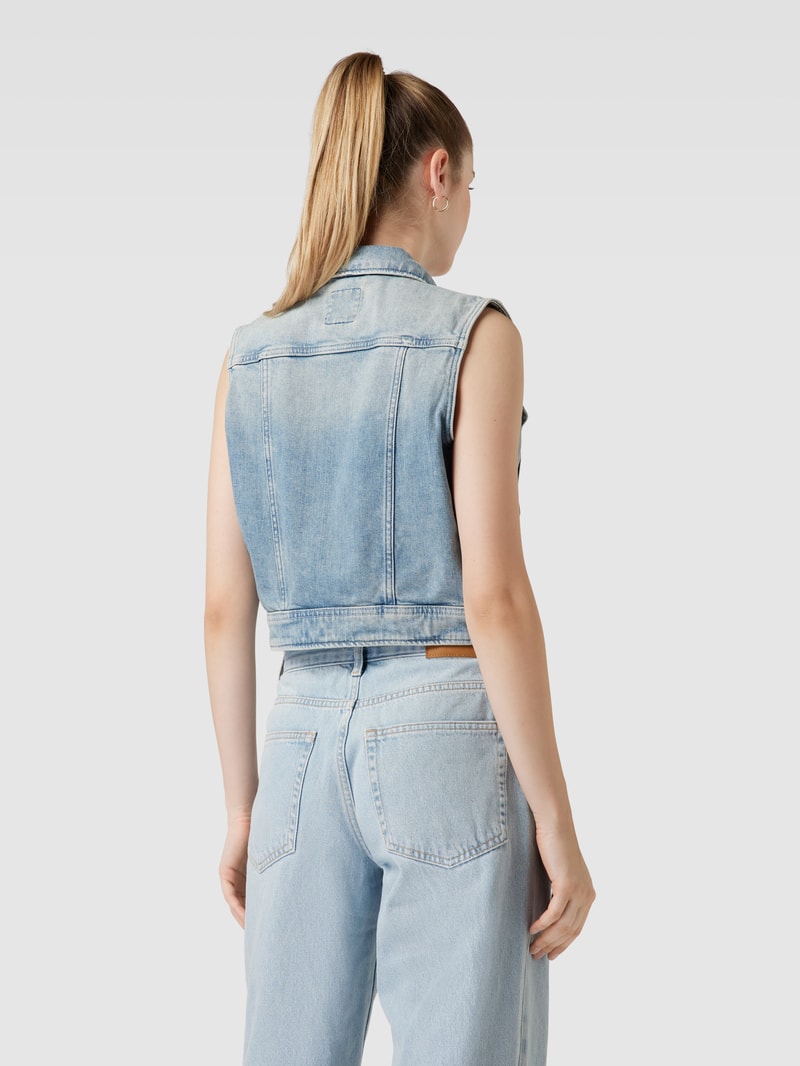 Jeansweste im Used-Look in jeans