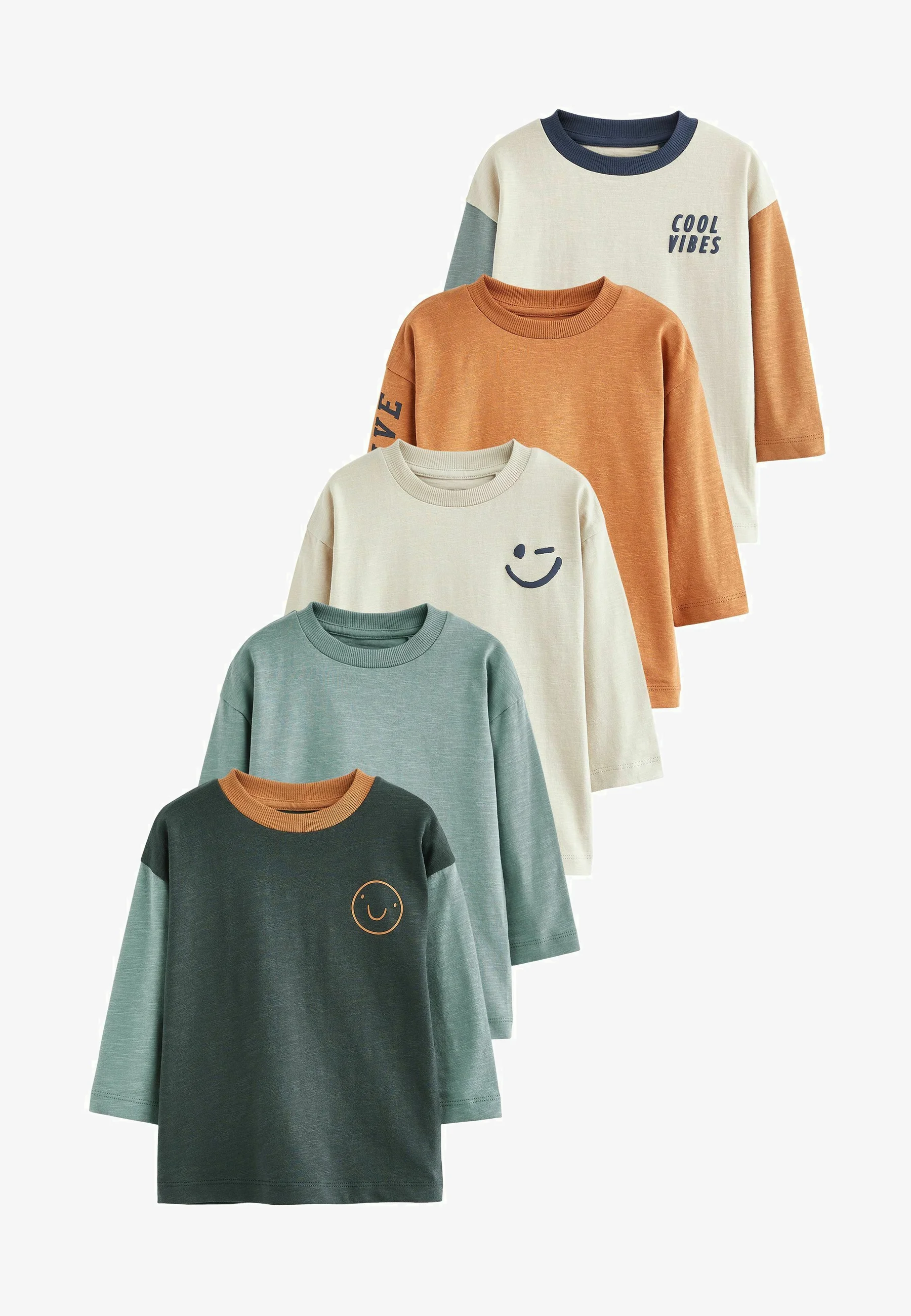 Siguiente PACK DE 5 CAMISETAS DE MANGA LARGA CON ESLOGAN - Camiseta de manga larga