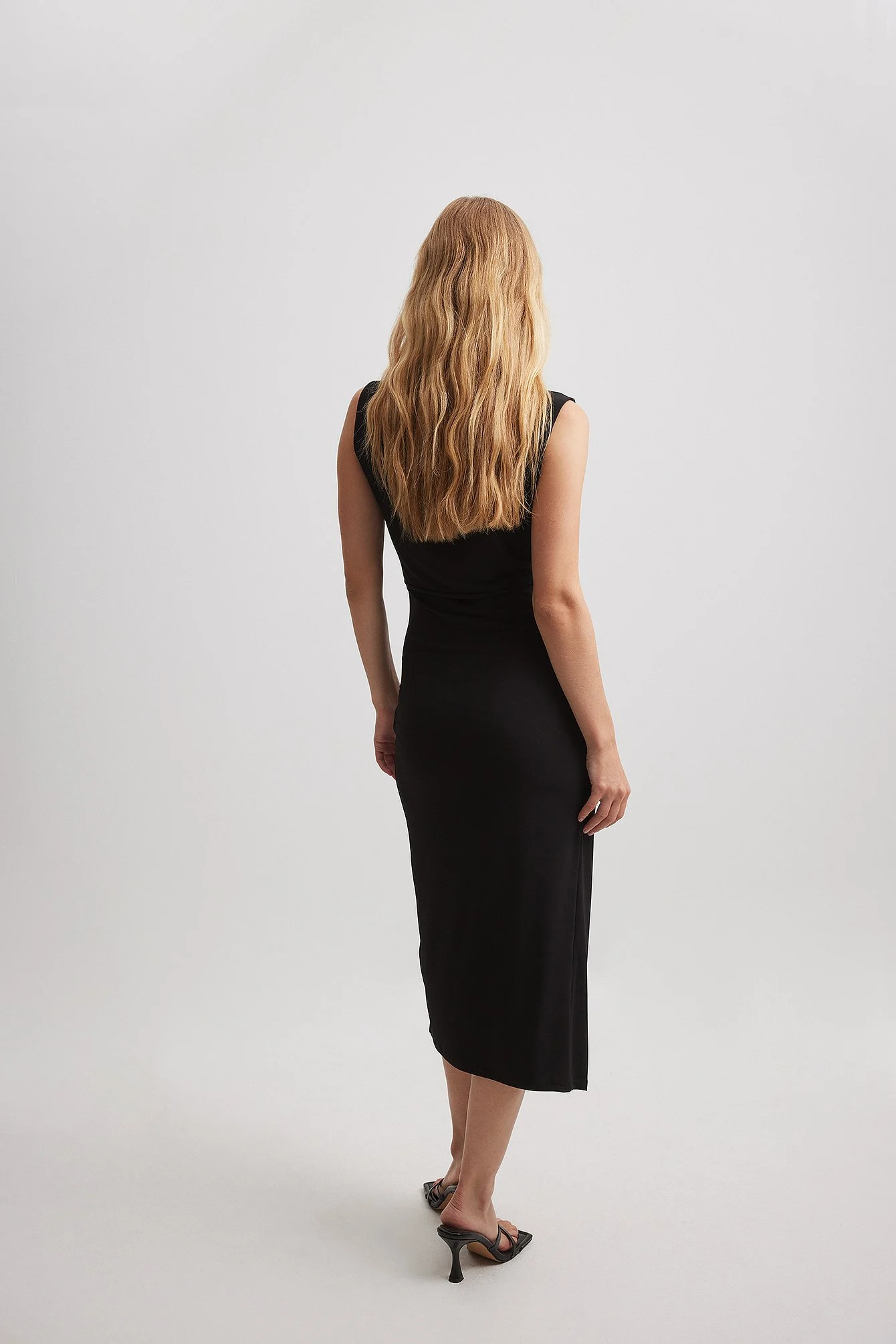 Drapiertes Midikleid