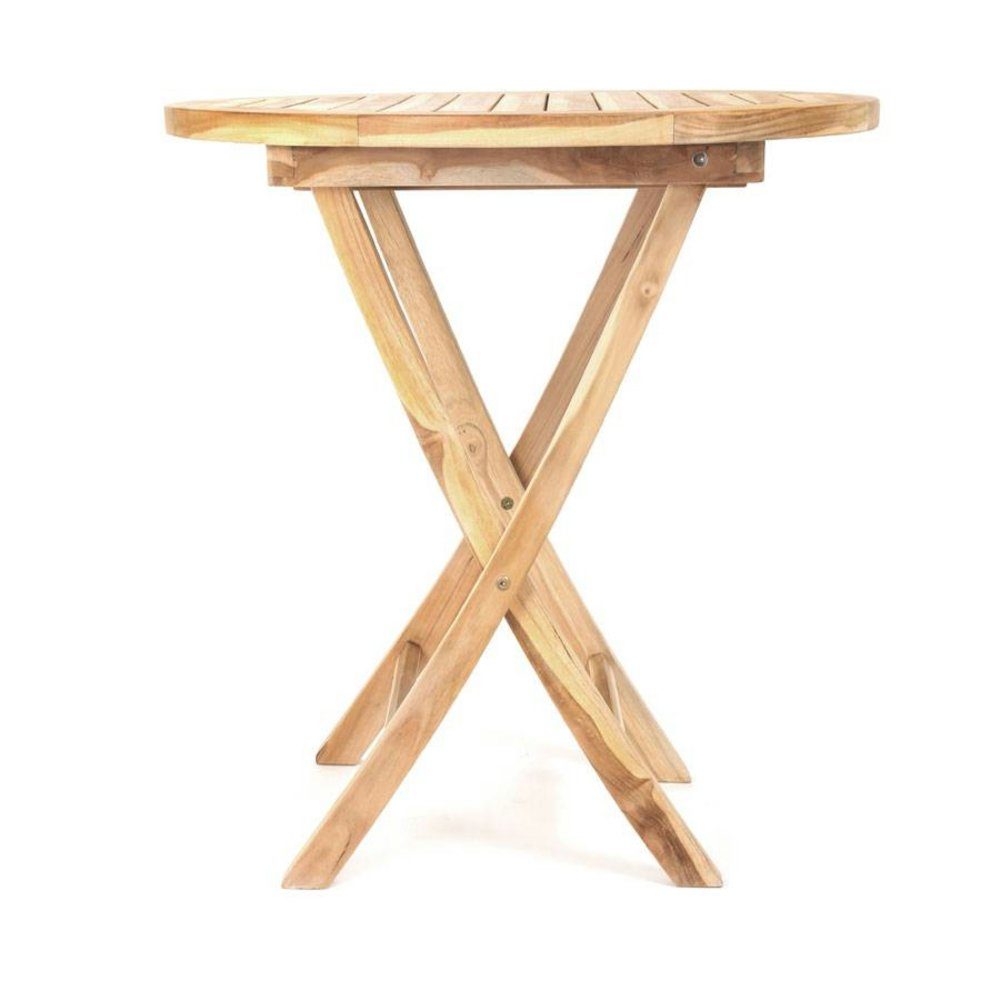Ploß Klapptisch Lexington, Eco-Teak® Holztisch - Rund - Ø 70 cm