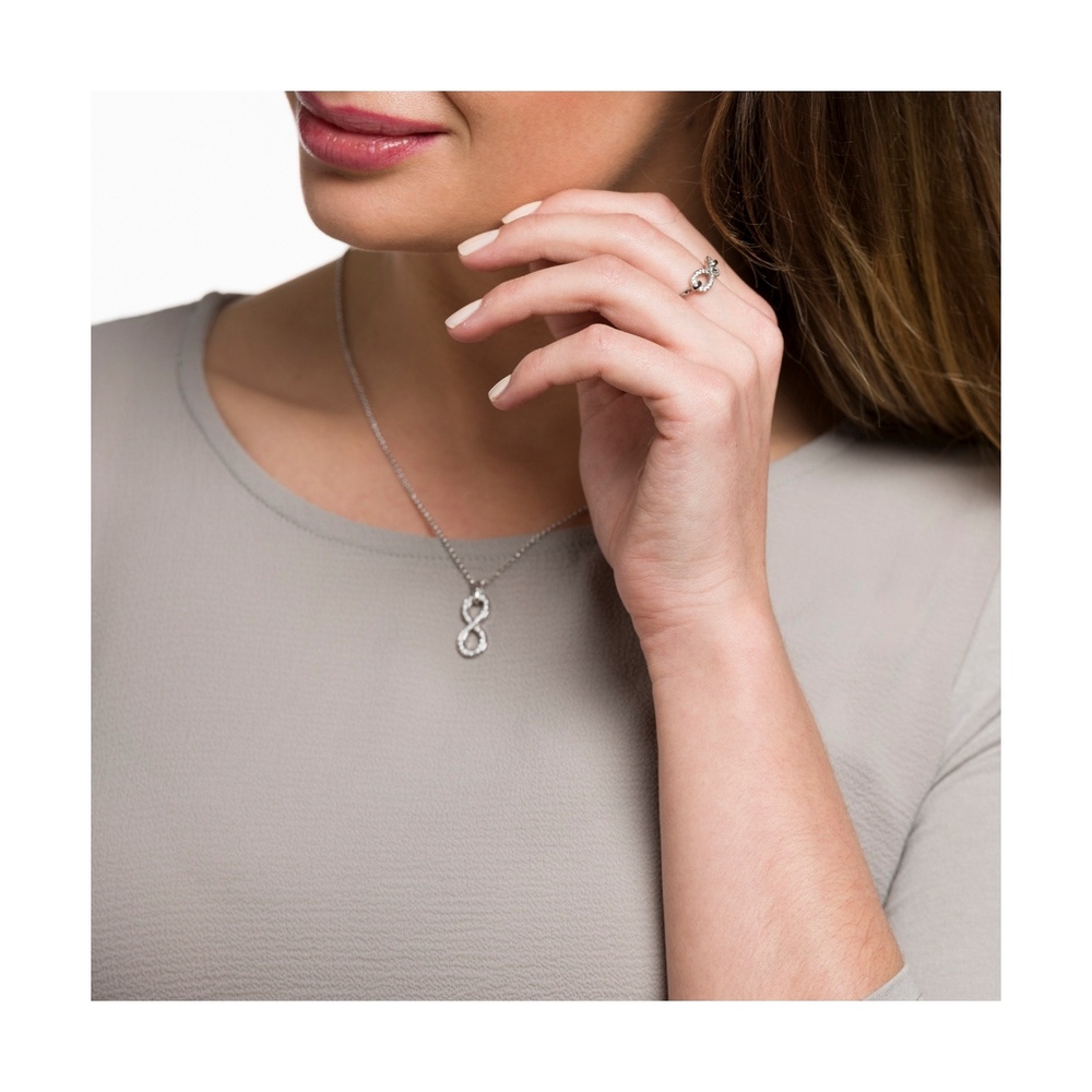 Pippa&Jean Bague en acier inoxydé Infinity Acier inoxydable Verre en Argent Bague