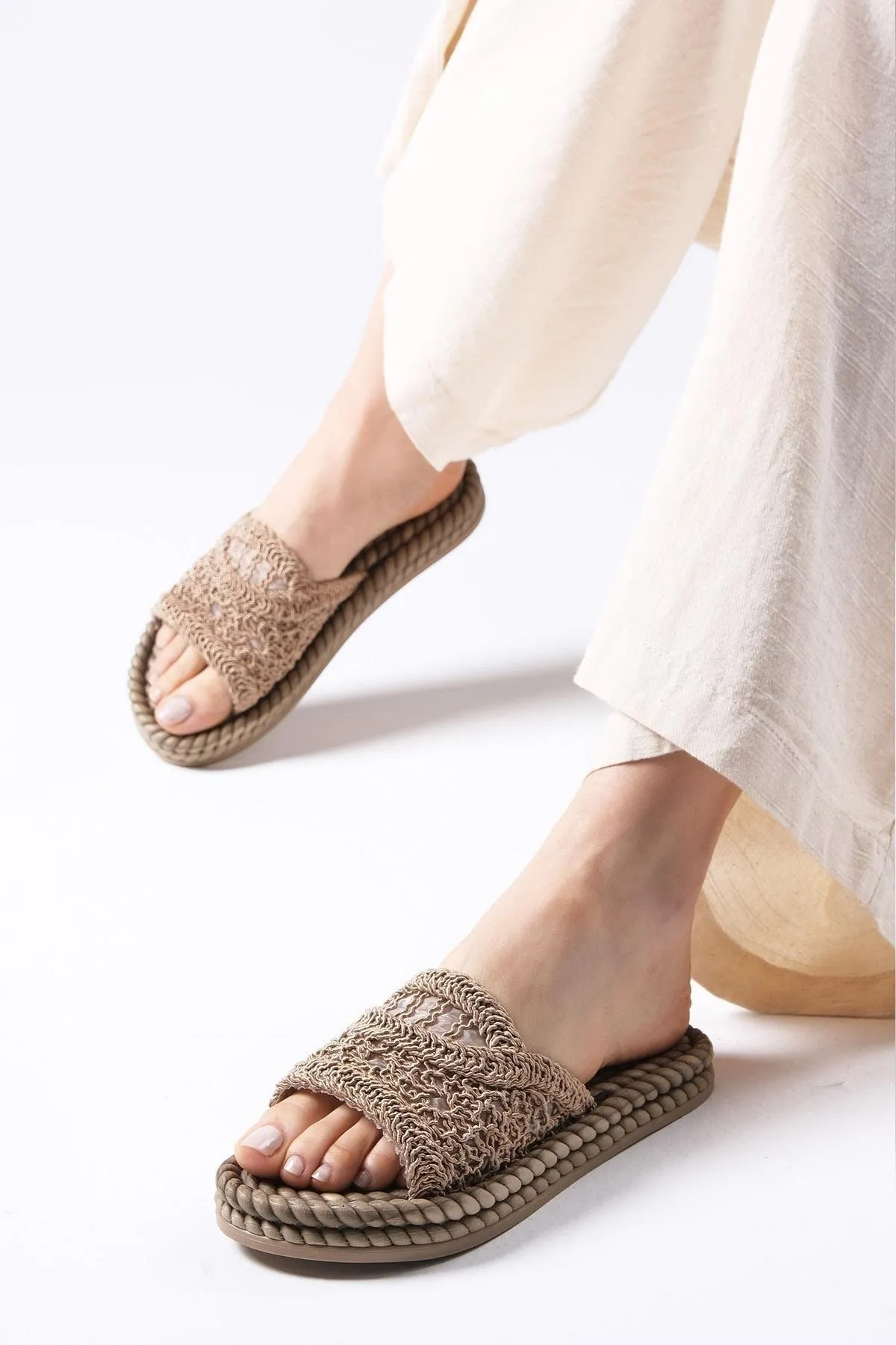 Mio Gusto  Pantolette - Braun - Flacher Absatz