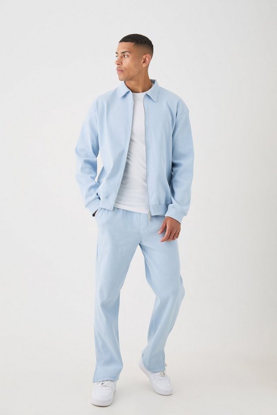 Kastiges geripptes Oversize Harrington-Set