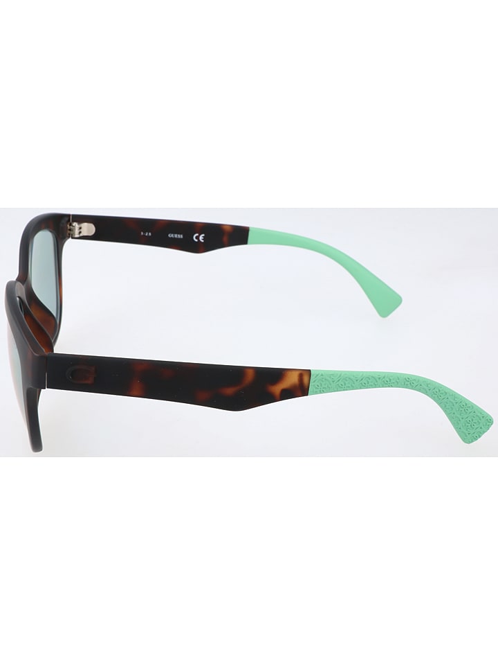 Guess Damen-Sonnenbrille in Dunkelbraun/ Türkis günstig kaufen 53