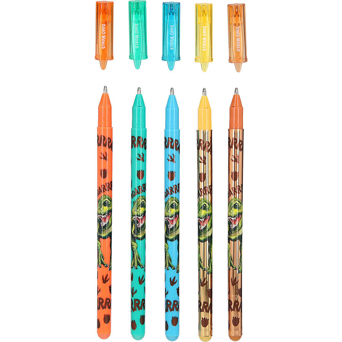 Dino World Gelstifte, 5 Farben