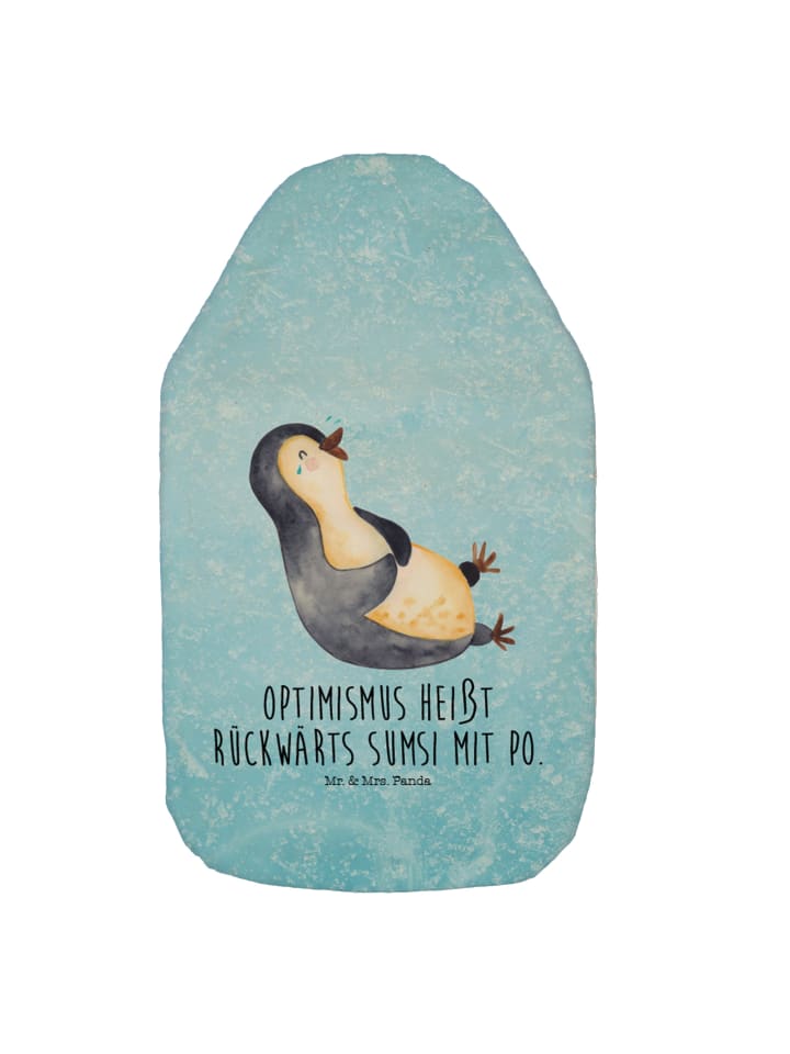 Mr. & Mrs. Panda Wärmflasche Pinguin Lachen mit Spruch in Eisblau günstig kaufen onesize
