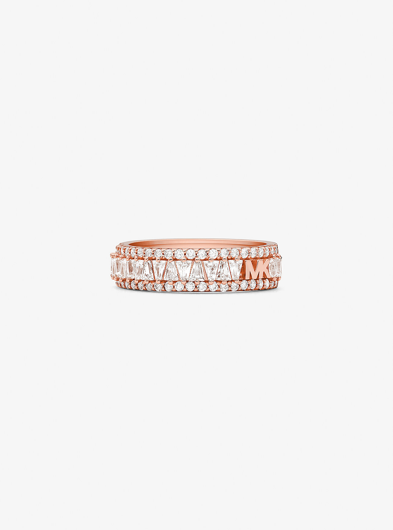 Precious Metal-Plated Sterling Silver Pavé Ring - ROSE GOLD