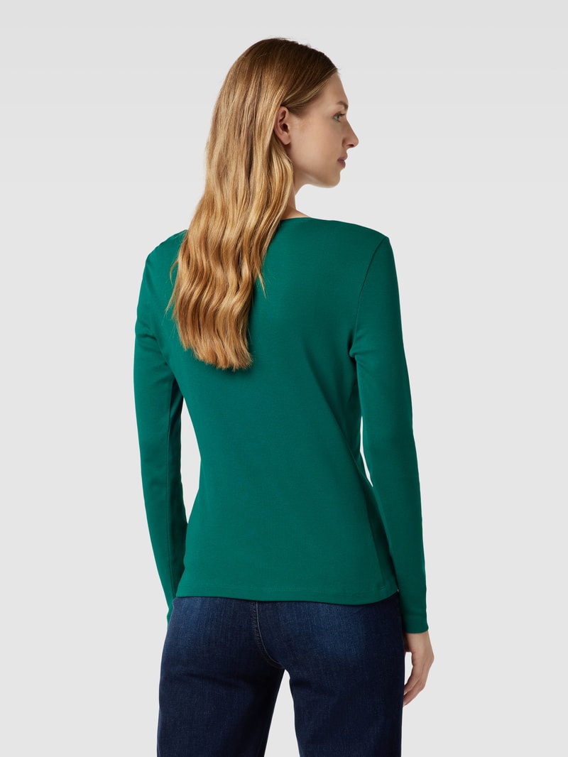 Longsleeve mit Rundhalsausschnitt in dunkelgrün