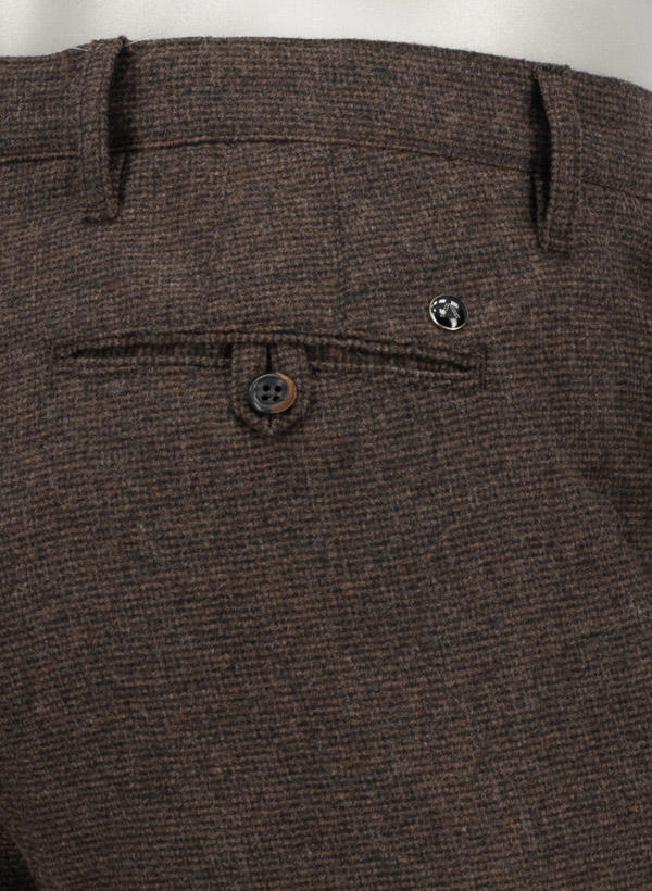 Alberto, Hose, Slim Fit, Wolle waschbar, dunkelbraun meliert