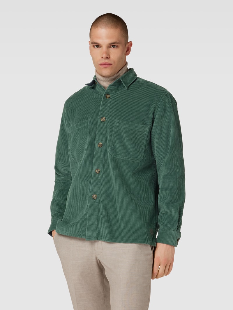 Overshirt aus Cord mit Umlegekragen in lindgrün