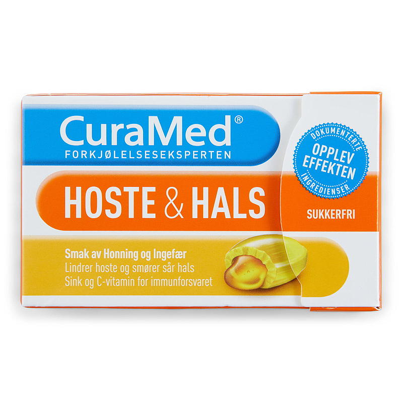 Curamed CuraMed Hoste & hals 20 stk, Honning & ingefær