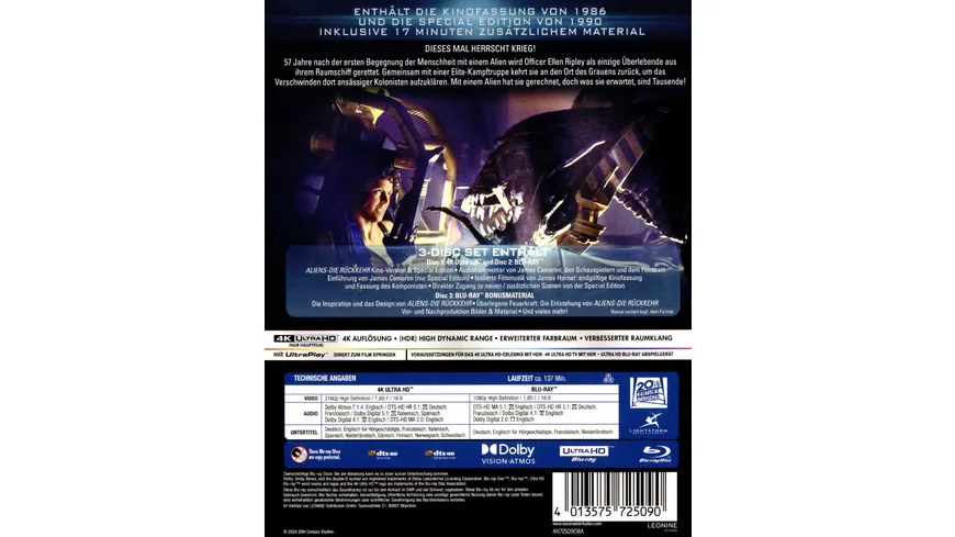 Aliens - Die Rückkehr  (4K Ultra HD) (+ Blu-ray)