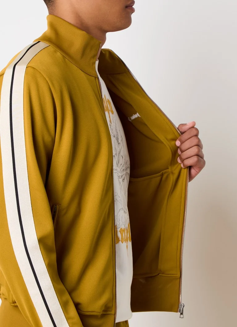 Jachetă de trening Palm Angels cu logo și buzunare cu fermoar.