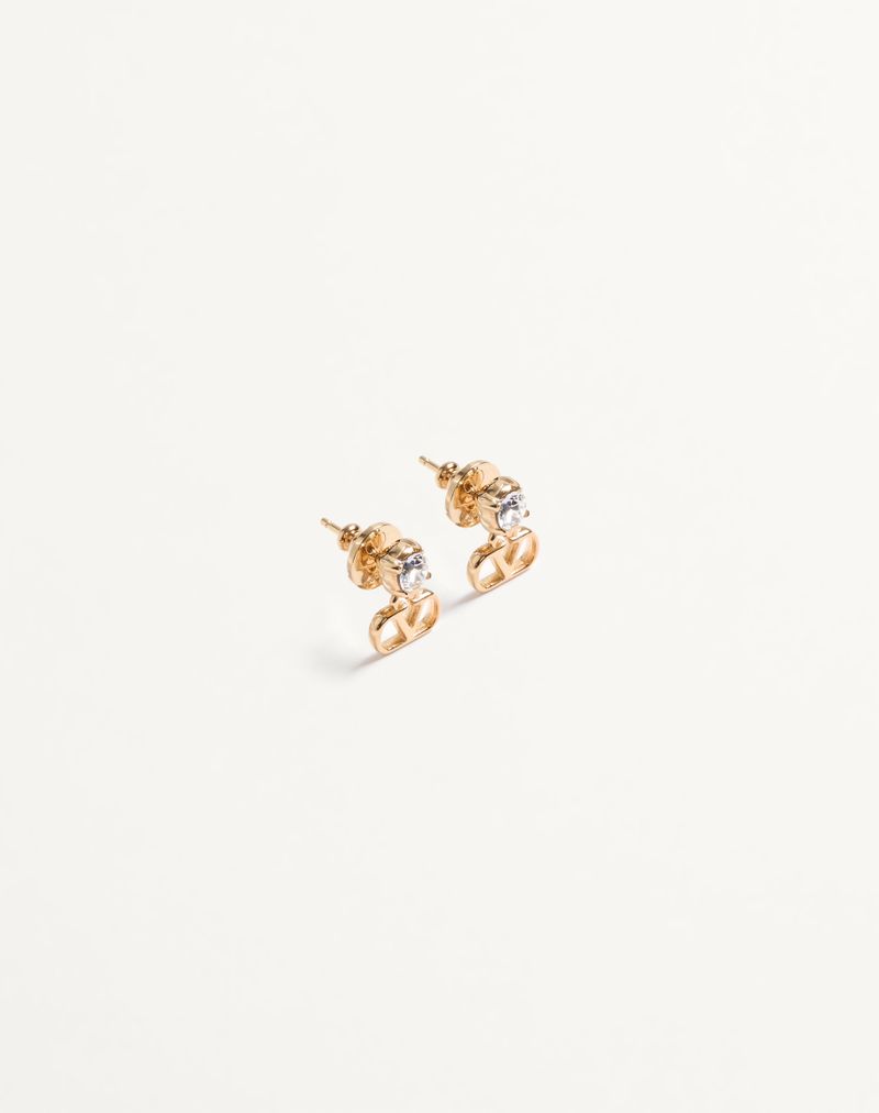 Brincos com a assinatura VLogo em metal e cristais Swarovski®